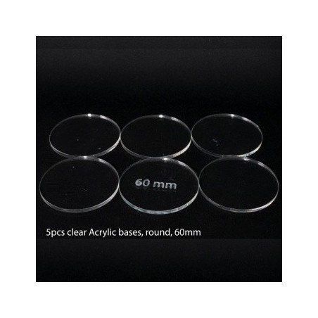 Basetta in plastica trasparente 60 mm (5 pezzi)