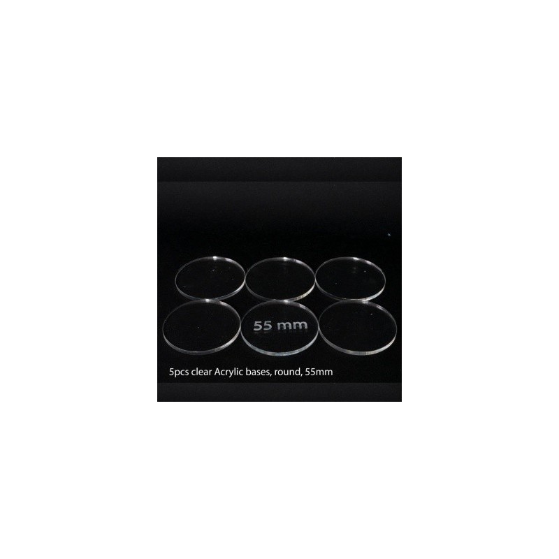 Basetta in plastica trasparente 55 mm (5 pezzi)