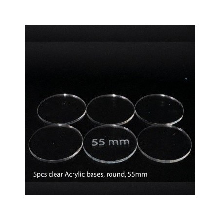 Basetta in plastica trasparente 55 mm (5 pezzi)