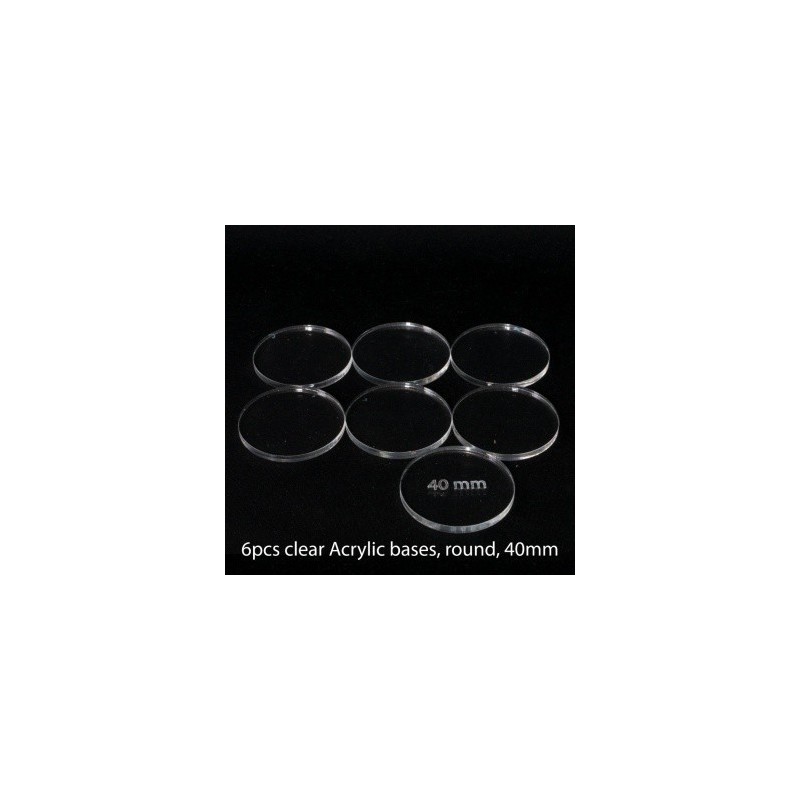 Basetta in plastica trasparente 40 mm (6 pezzi)