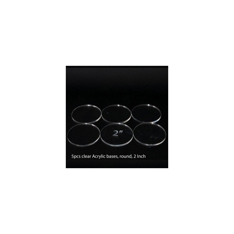 Basetta in plastica trasparente 50 mm (5 pezzi)