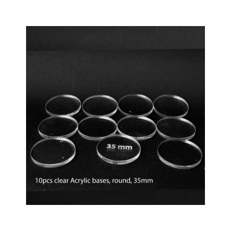 Basetta in plastica trasparente 35 mm (10 pezzi)
