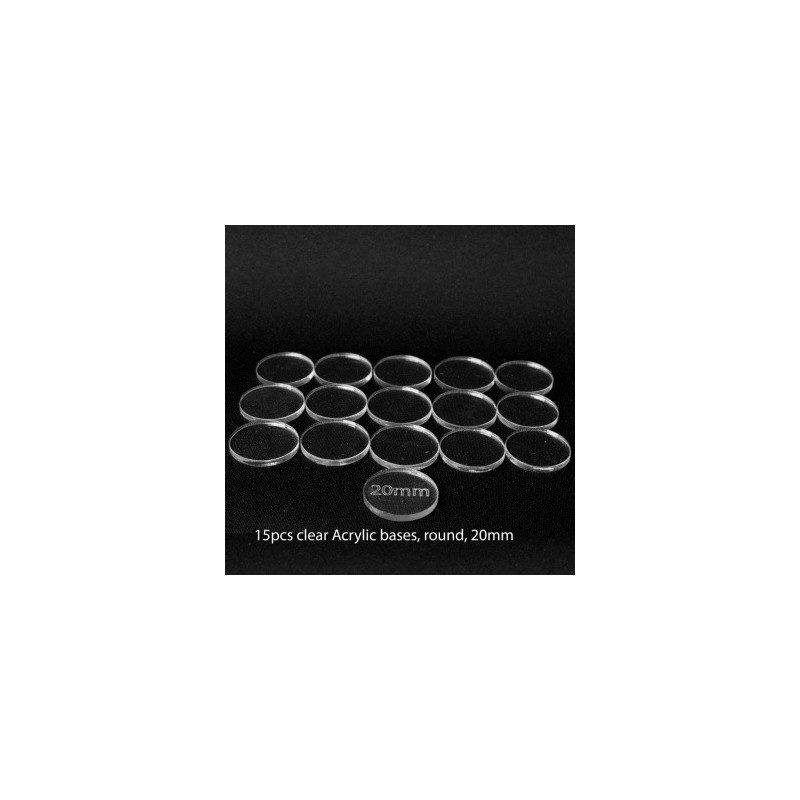 Basetta in plastica trasparente 20 mm (15 pezzi)