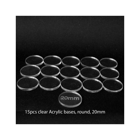 Basetta in plastica trasparente 20 mm (15 pezzi)