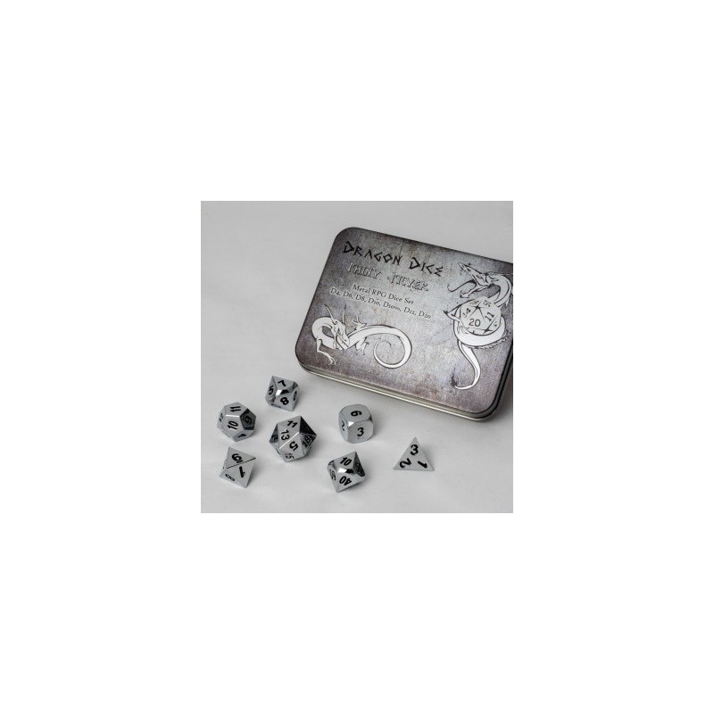 Set 7 dadi metallo (Metal Dice Set - Silver) - 91739