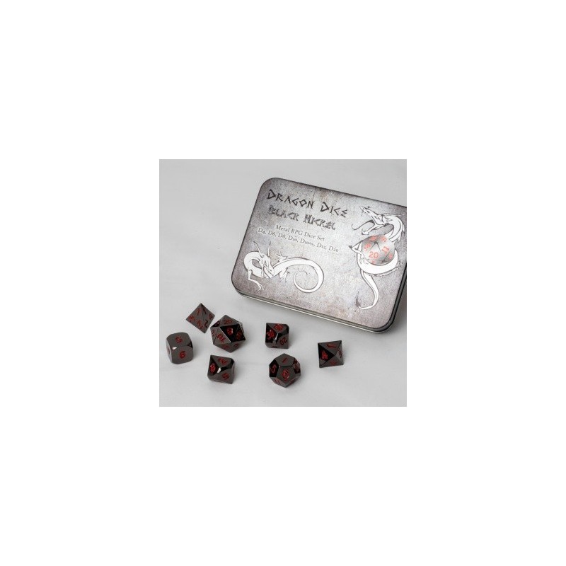 Set 7 dadi metallo (Metal Dice Set - Black) - 91741