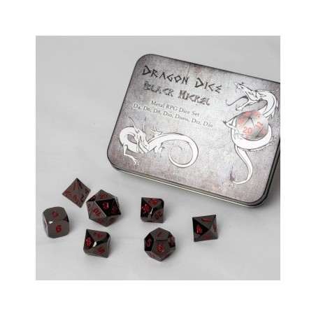 Set 7 dadi metallo (Metal Dice Set - Black) - 91741