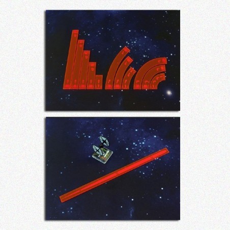 BUNDLE Set Sagome di Manovra + Righello di Gittata (Rossi): Star Wars X-Wing