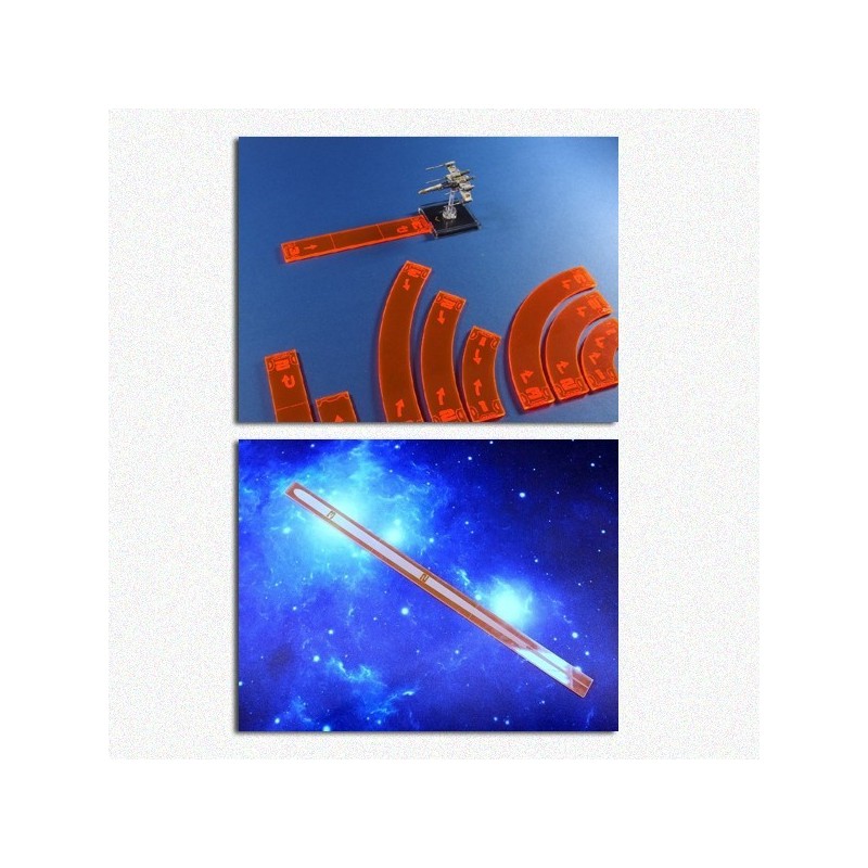 BUNDLE Set Sagome di Manovra + Righello di Gittata (Arancio): Star Wars X-Wing