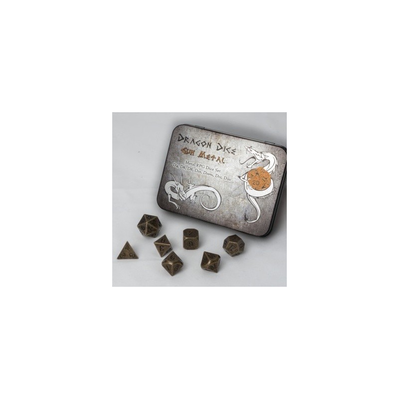Set 7 dadi metallo (Metal Dice Set - Gun Metal) - 91742