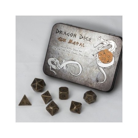 Set 7 dadi metallo (Metal Dice Set - Gun Metal) - 91742