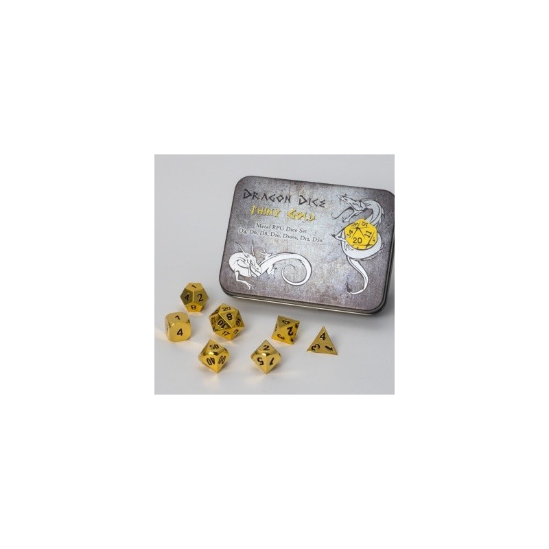 Set 7 dadi metallo (Metal Dice Set - Gold) - 91730