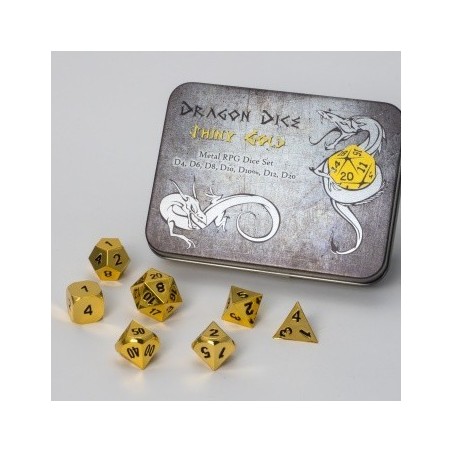 Set 7 dadi metallo (Metal Dice Set - Gold) - 91730