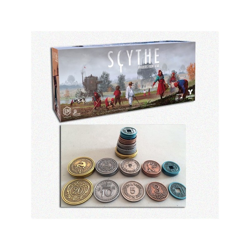 BUNDLE Scythe: Invaders from Afar ITA + Set Monete in metallo