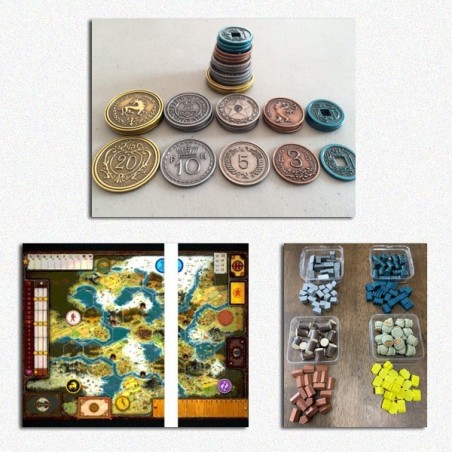 BUNDLE SCYTHE DELUXE ACCESSORY: Game Board Extension + Token Risorsa Realistici